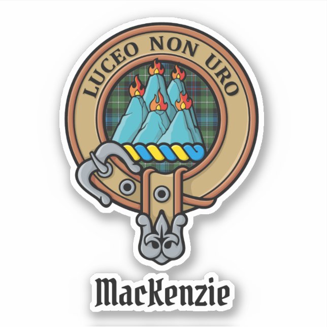 Sticker Clan MacKenzie Crest sur l'autocollant Tartan (Devant)