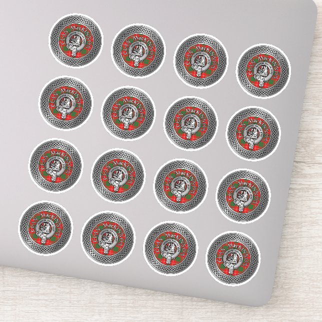 Sticker Clan MacKinnon Crest & Tartan Knot (Détail)