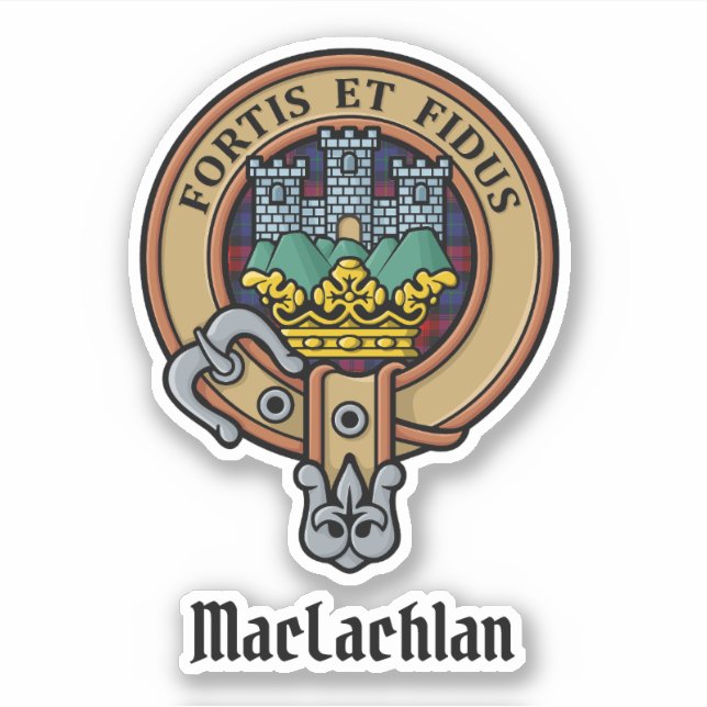 Sticker Clan MacLachlan Crest sur Tartan (Devant)