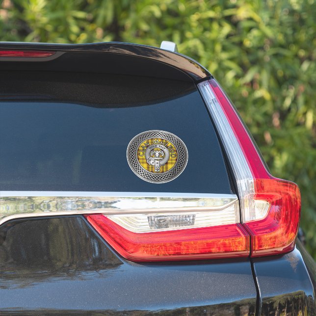 Sticker Clan MacLeod Crest & Tartan Knot (Côté voiture)
