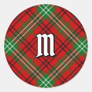 Sticker Clan Morrison Red Tartan Classic Round