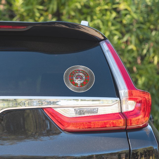 Sticker Clan Ross Crest & Tartan Knot (Côté voiture)