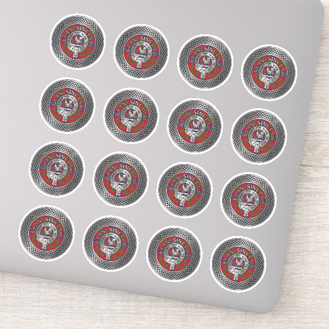 Sticker Clan Sinclair Crest et Tartan Knot (Détail)