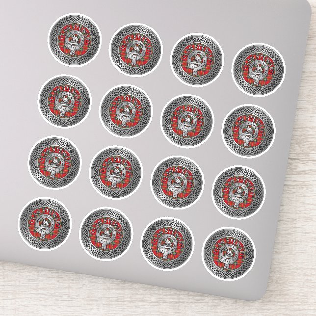 Sticker Clan Stewart | Stuart Crest & Tartan Knot (Détail)
