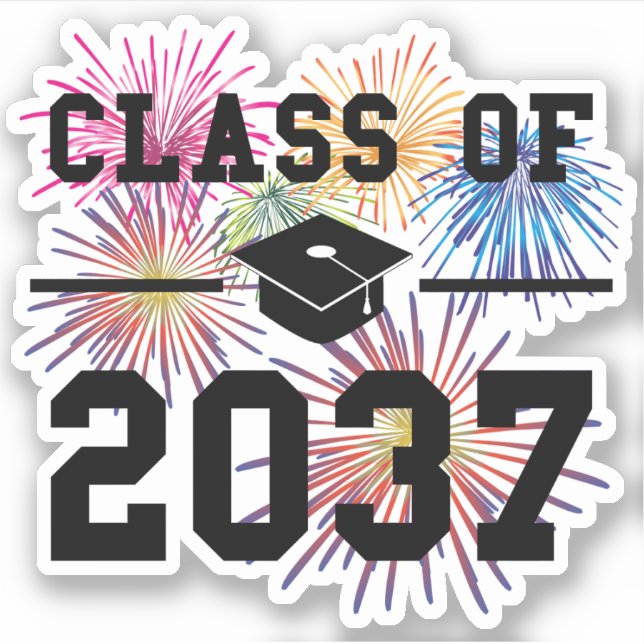Sticker Classe de 2037 Premier jour de croissance scolaire (Devant)