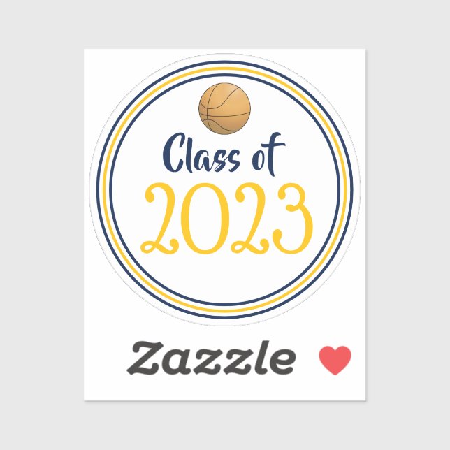 Sticker Classe de base-ball Marine & Gold Année (Feuille)