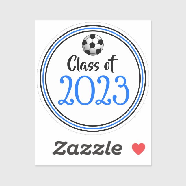 Sticker Classe de football bleu et noir Année d'obtention  (Feuille)