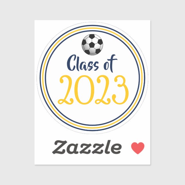 Sticker Classe Marine & Gold Soccer Année d'obtention du d (Feuille)