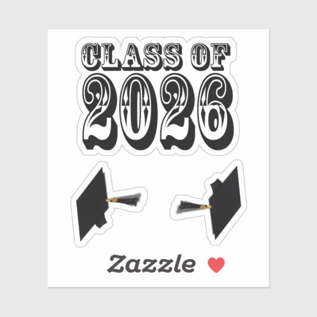 Sticker Classe Ouest de 2026 Graduation (Feuille)