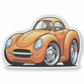 Sticker Classic Orange Toon Car