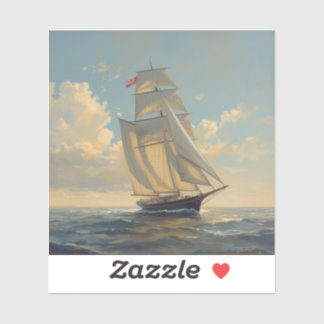 Sticker classic sailing yacht painting images 🌅⛵.