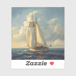 Sticker classic sailing yacht painting images 🌅⛵.