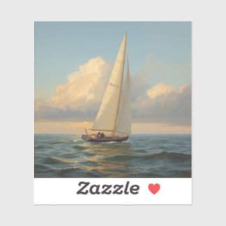 Sticker classic sailing yacht painting images 🌅⛵.