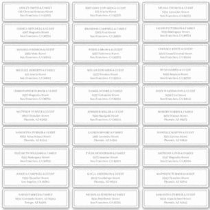 Sticker Classic Simple Mariage Nom d'hôte Adresse