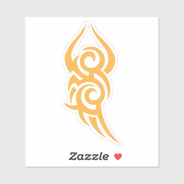 Sticker Classic Tattoo Inspired Line Art Design (Feuille)