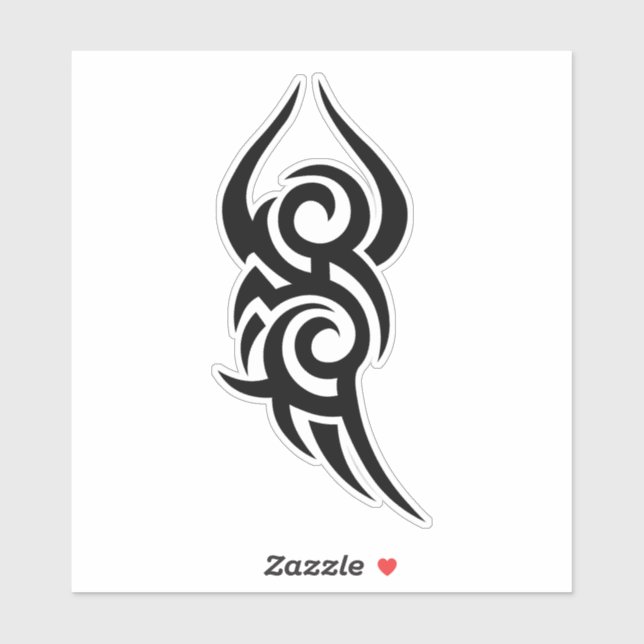 Sticker Classic Tattoo Inspired Line Art Design (Feuille)