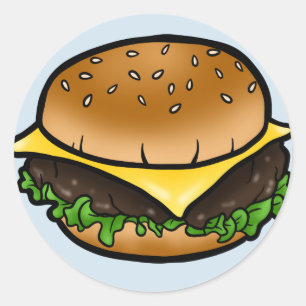 Sticker classique de l'aube de cheeseburger
