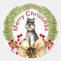 Sticker classique de Noël Schnauzer
