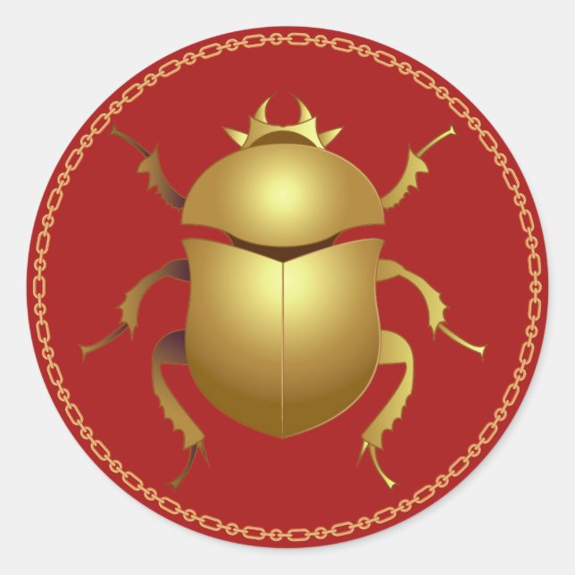 Sticker classique en or égyptien Scarab (Devant)
