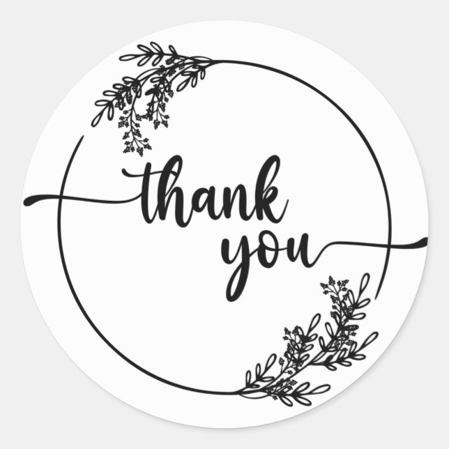 Sticker classique Étiquette Merci (Devant)