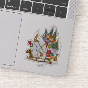 Sticker Classique Le Grinch Le Grinch & Max Fuite en Tra