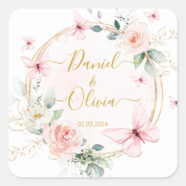 Sticker classique Mariage papillons
