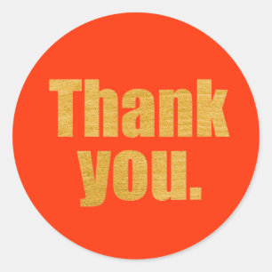 Sticker classique Orange Gold Merci