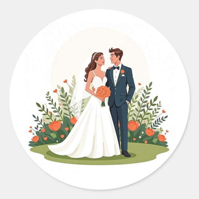 Sticker classique Romance Mariage (Devant)
