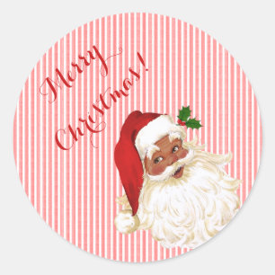 Sticker classique rond du Père Noël