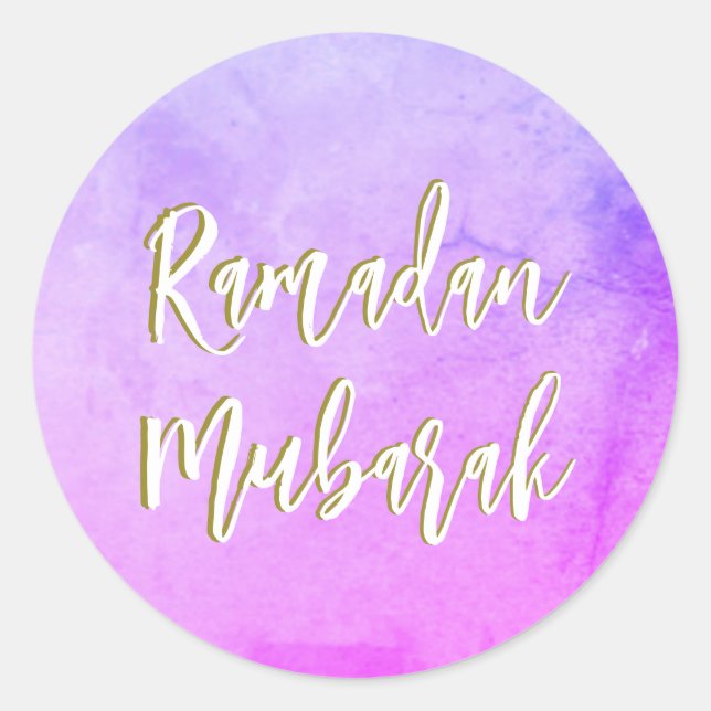 Sticker classique rond Ramadan Moubarak (Devant)