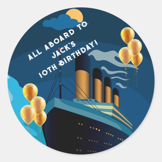 Sticker classique rond Titanic Cruise Ship Liner (Devant)