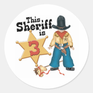 Sticker classique Sheriff 3e anniversaire