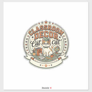 Sticker Classroom Decor Cat Classroom Decor Cat Vintage Ve
