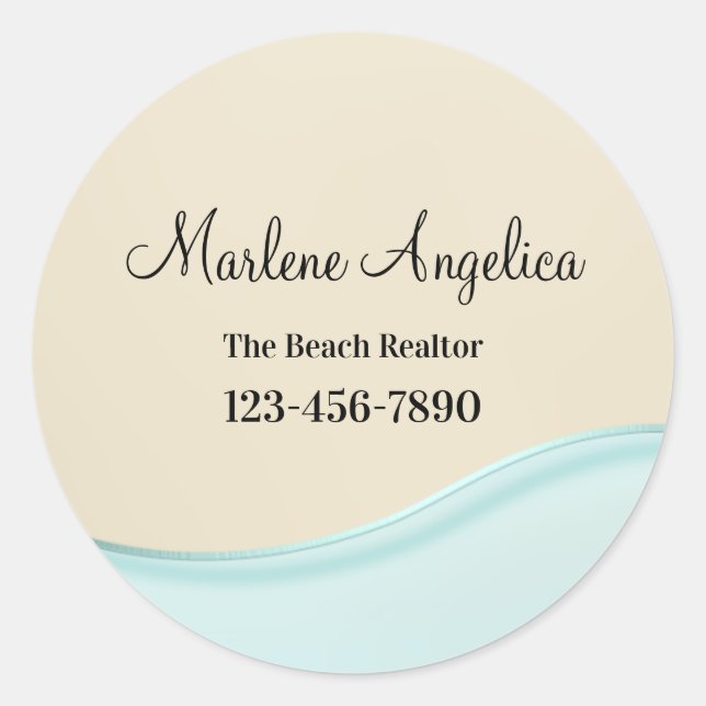 Sticker Classy Beach Theme Realtor Étiquette (Devant)