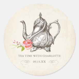Sticker Classy Tea Party Vintage "Tea Time"