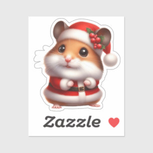Sticker clause santa hamster,