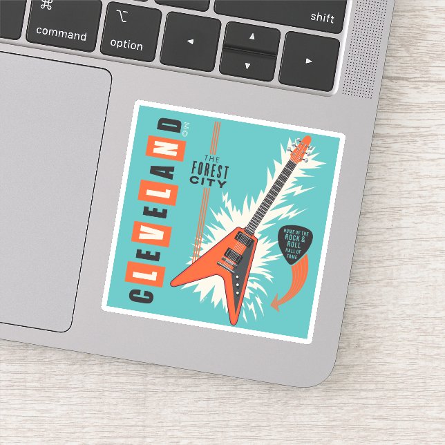 Sticker Cleveland Ohio | Guitare électrique (Détail)