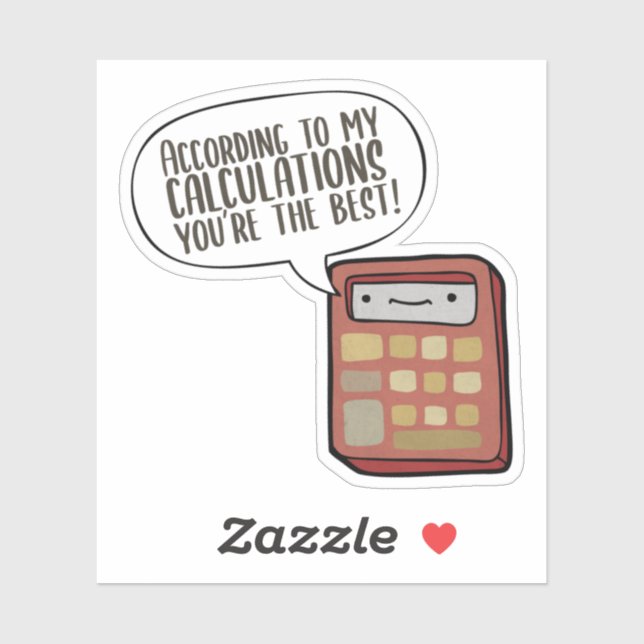 Sticker Clin de calcul pour la meilleure personne (Feuille)