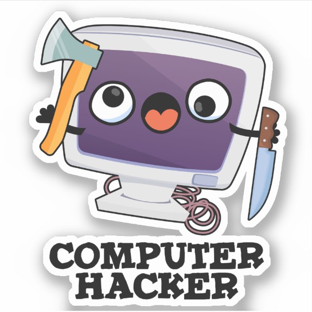 Sticker Clin de technologie amusant de pirate informatique (Devant)