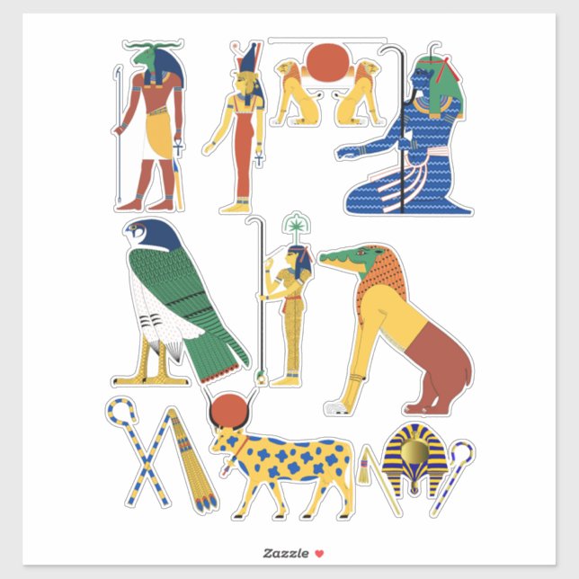 Sticker Clipart de dessin animé égyptien antique (Feuille)
