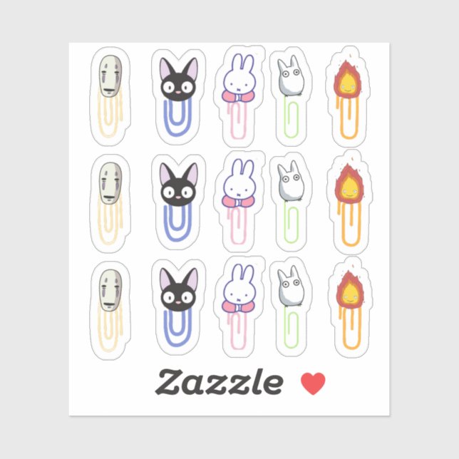 Sticker Clips anime and japanese cartoons (Feuille)