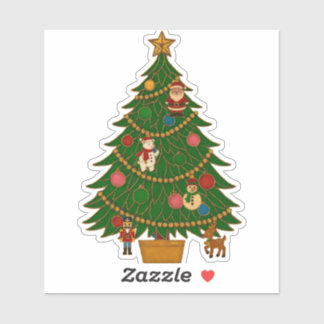 Sticker Cloisonne Art Christmas Tree Character Ornaments