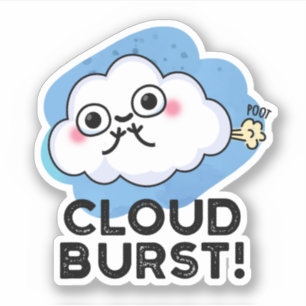 Sticker Cloud Burny Funny Cloud Fart Pun