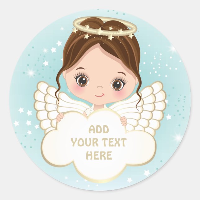 Sticker Cloud de Nativité mignon Angel tenant (Devant)