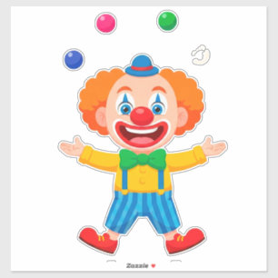Sticker Clown joueur sautant avec des balles brillantes