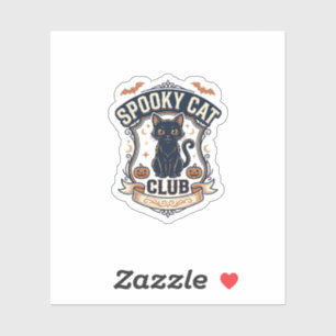 Sticker Club de Chat Effrayant Chat Halloween Chat Effraya