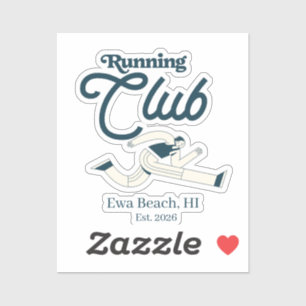 Sticker Club de course graphique personnalisé bleu marine 
