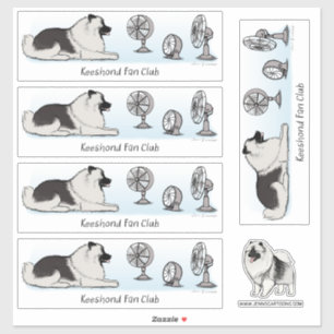Sticker Club de fans Keeshond Petit chien avec des venti