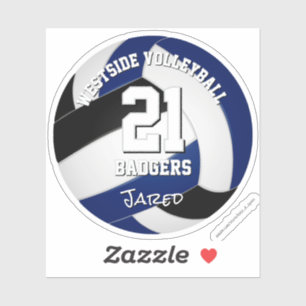 Sticker club de volley-ball noir bleu couleurs nom de l'at