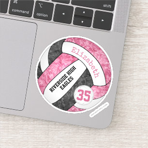 Sticker club de volley-ball rose noir